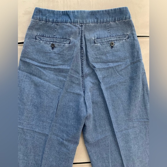 NWT J.Crew Cropped Chambray Pants with tie size 8 - Picture 6 of 10